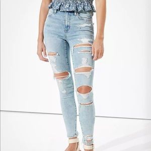 AE Stretch Ripped Mom Jean